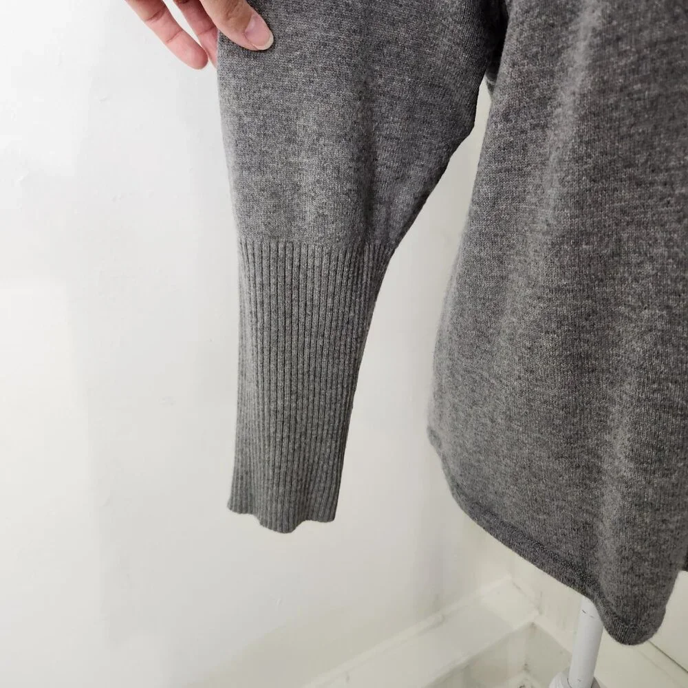 Chico's Light Gray Asymmetric Poncho Sweater